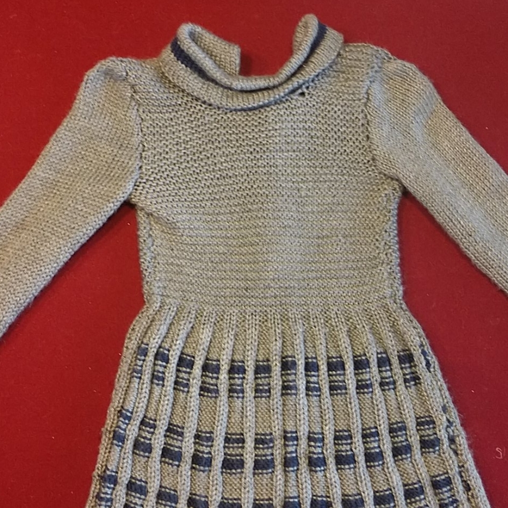 Hand knit vintage inspired kids dress